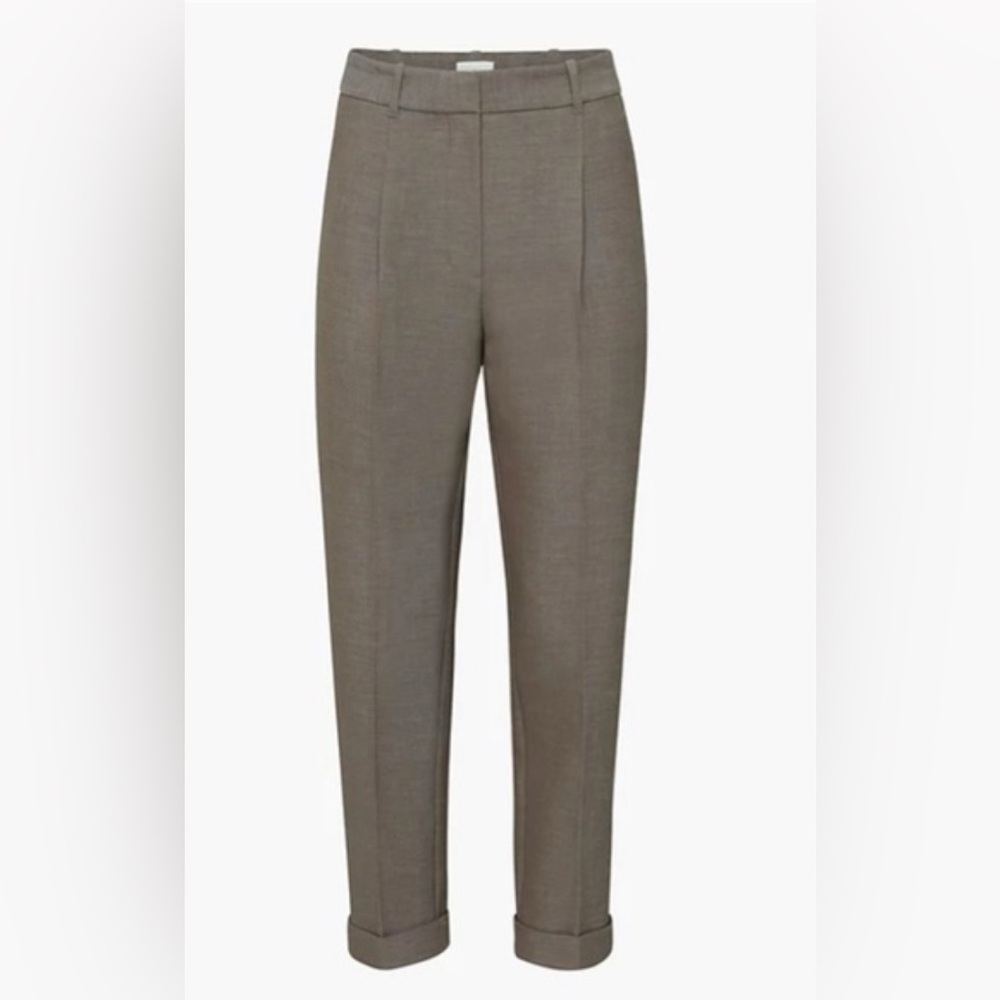 Aritzia Wilfred Dashwood Pant (Size 0) Heather Turner Taupe Suiting Fabric